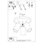 Notice de montage : Plafonnier Ring 3 spots rond acier beige GU10