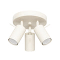 Plafonnier Ring 3 spots rond acier beige GU10, spot cylindrique orientable en acier laqué