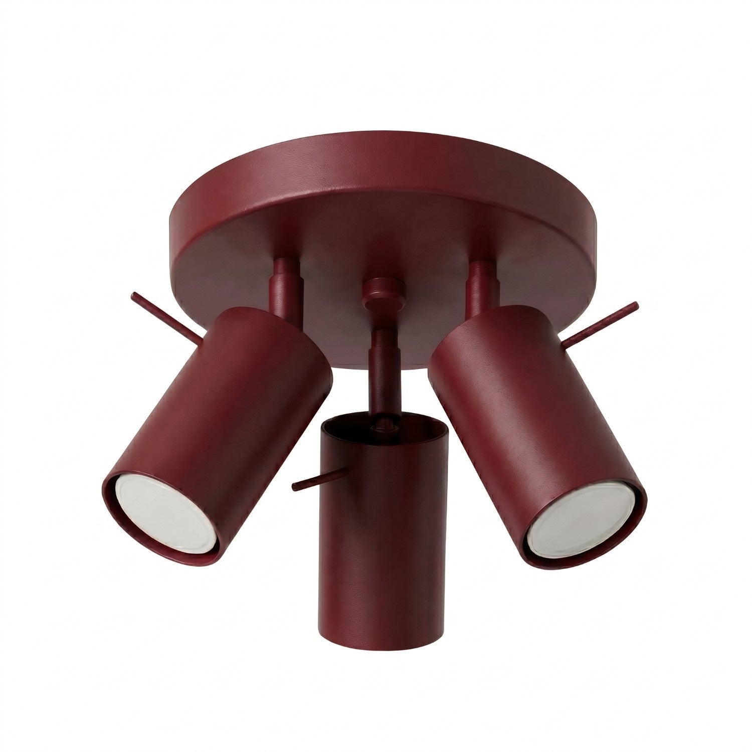 Plafonnier Ring 3 spots rond acier bordeaux GU10