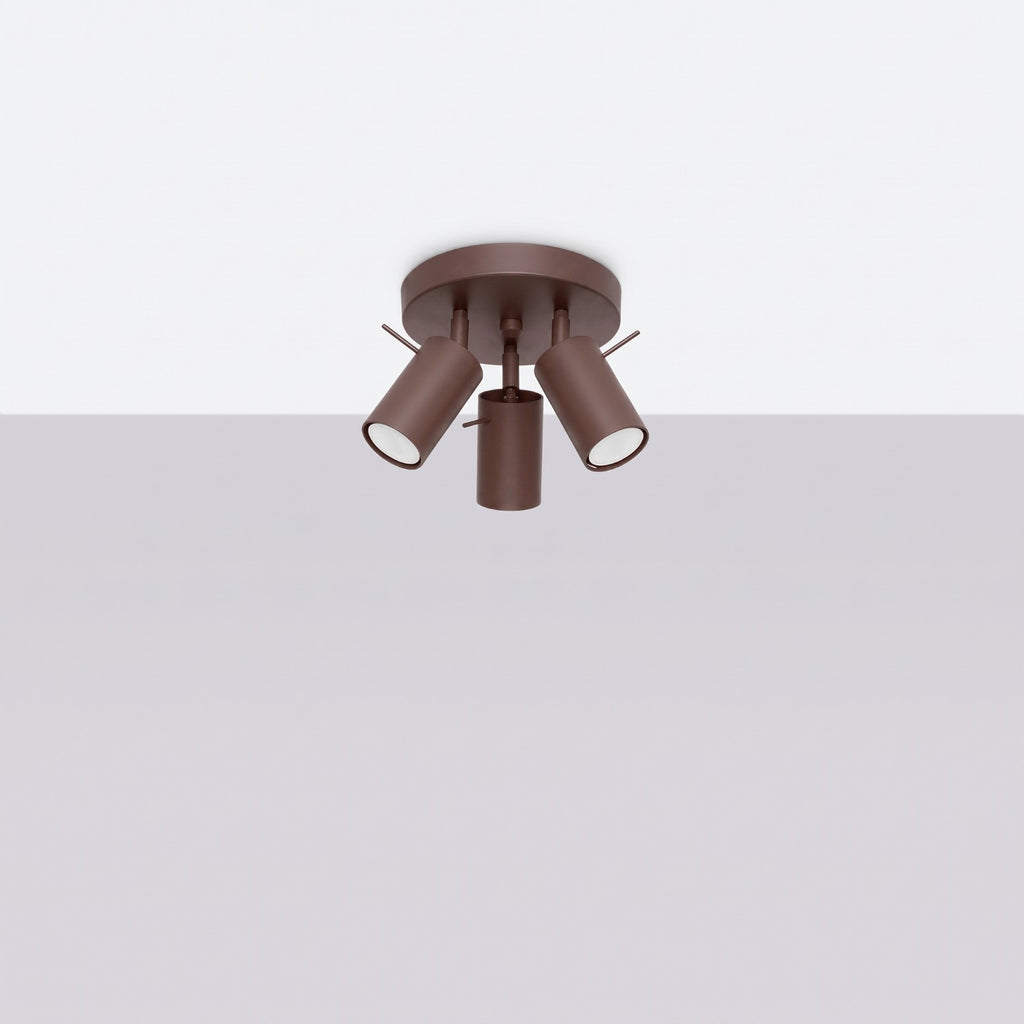 Plafonnier Ring 3 spots rond acier brun GU10, vue 2