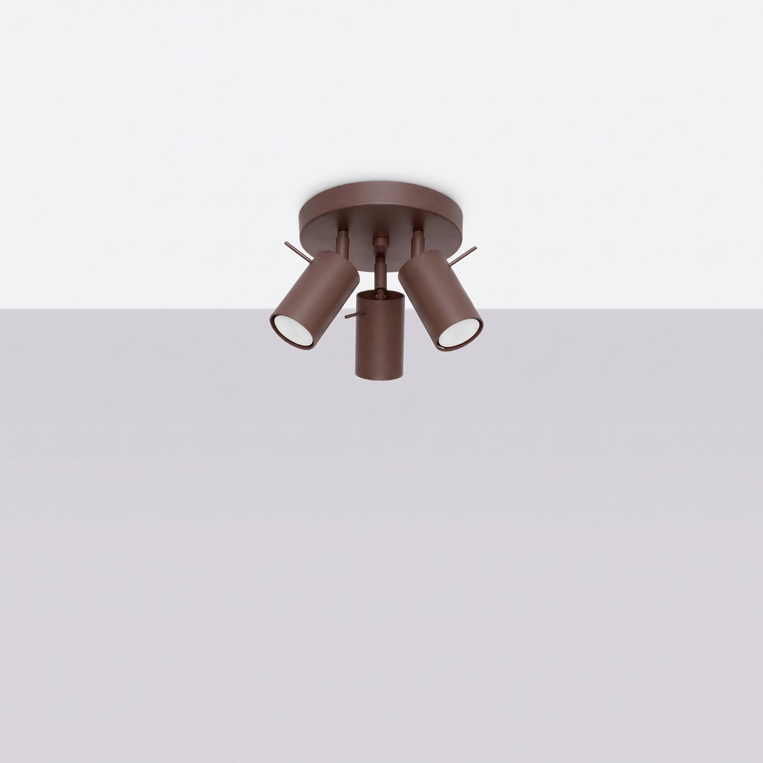 Plafonnier Ring 3 spots rond acier brun GU10, vue 2