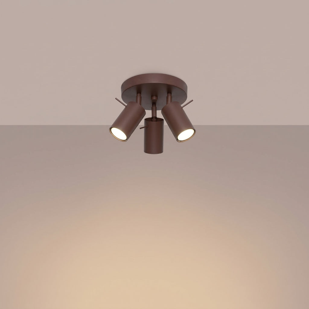 Plafonnier Ring 3 spots rond acier brun GU10, vue 3