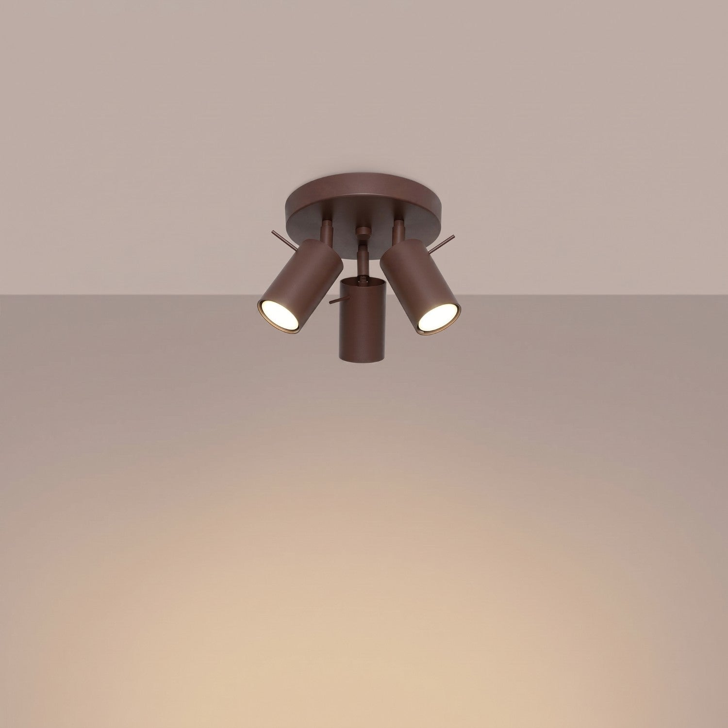 Plafonnier Ring 3 spots rond acier brun GU10, vue 3