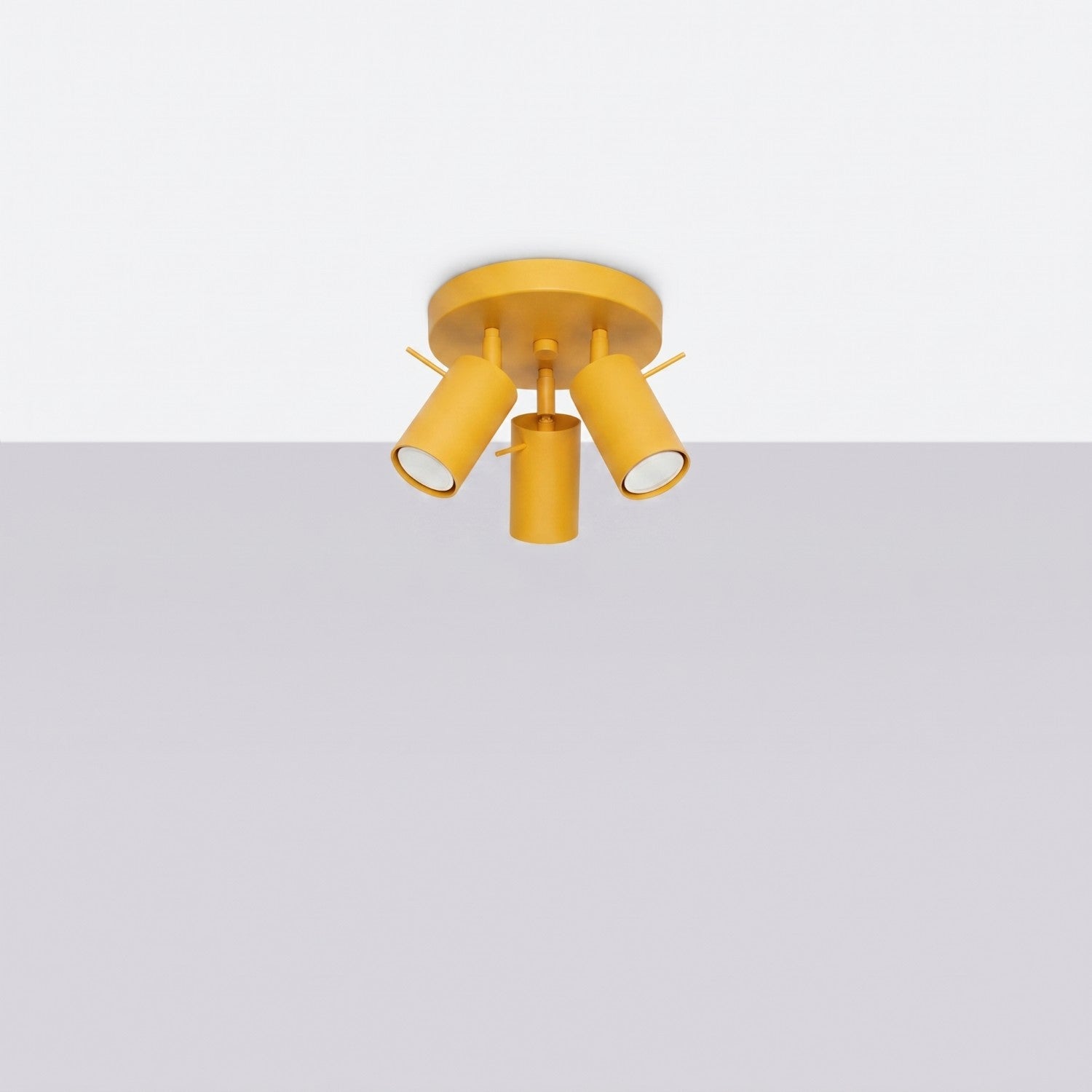 Plafonnier Ring 3 spots rond acier jaune GU10, vue 2