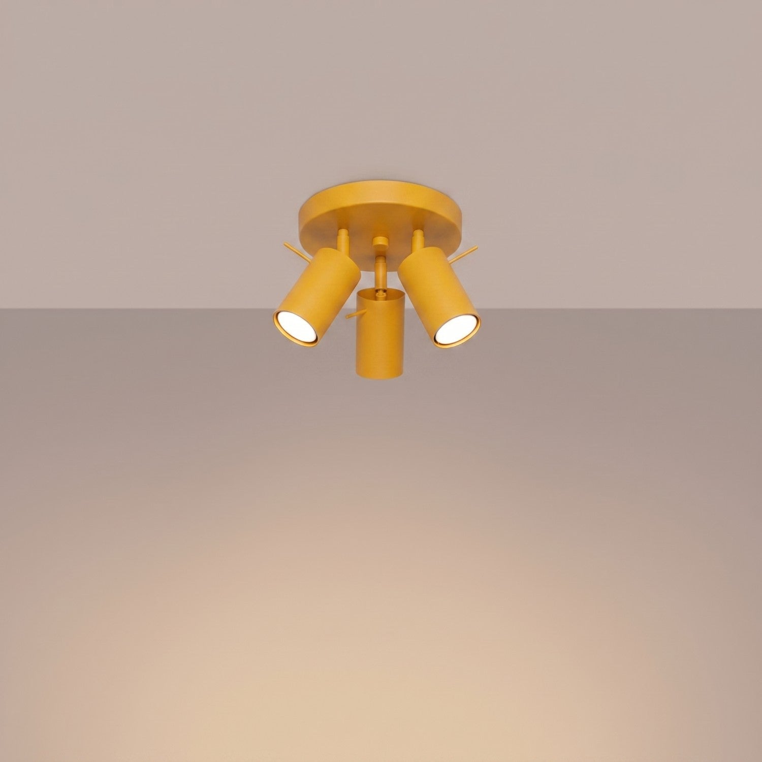 Plafonnier Ring 3 spots rond acier jaune GU10, vue 3