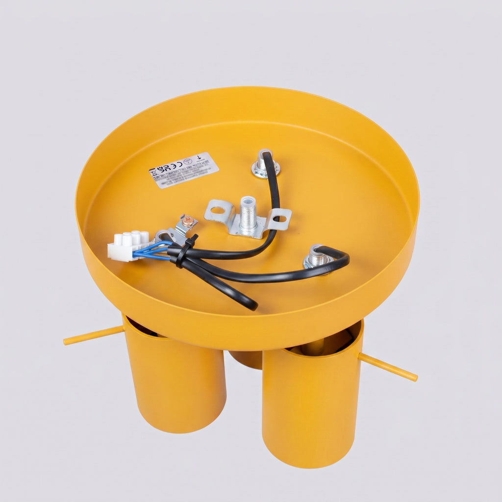 Plafonnier Ring 3 spots rond acier jaune GU10, vue 4