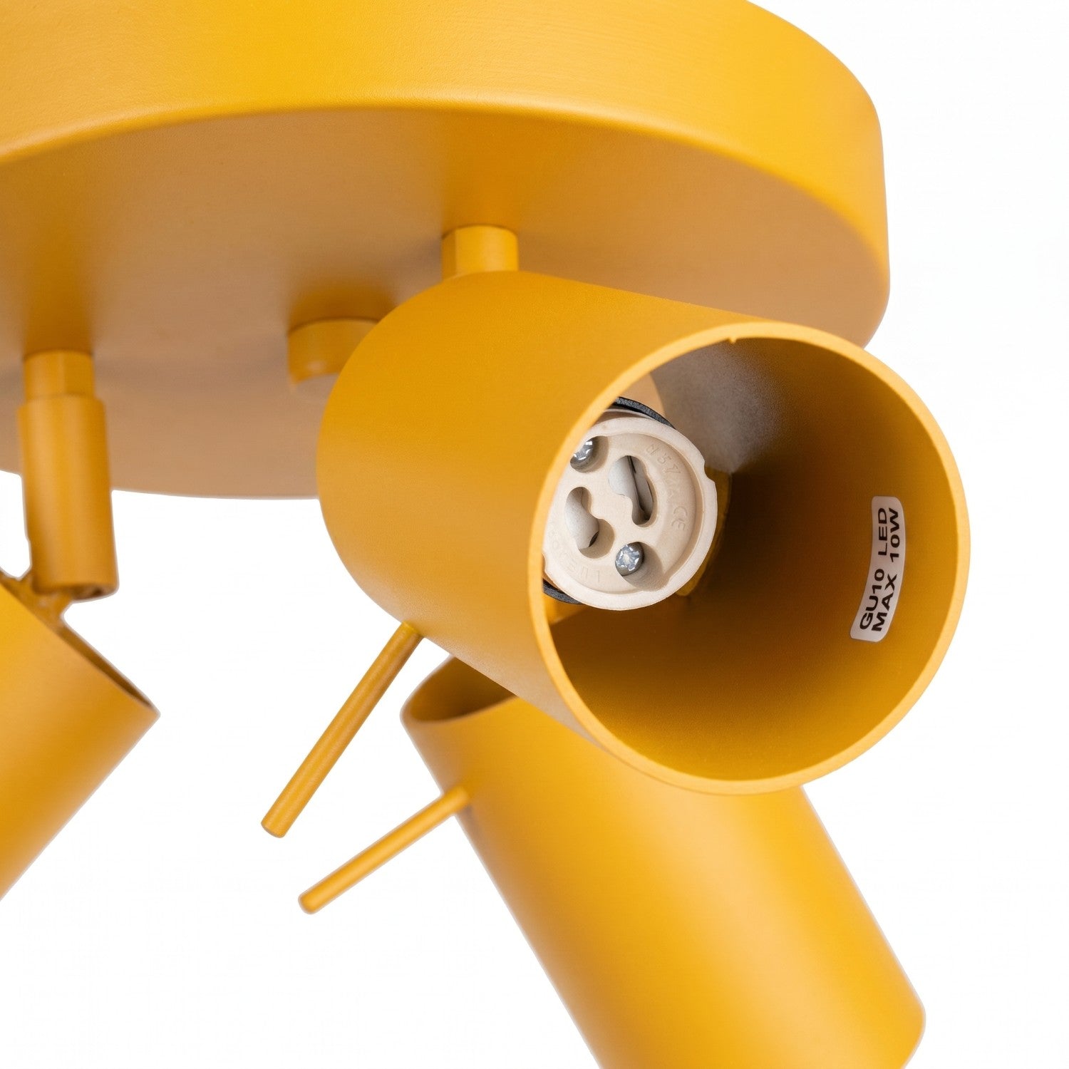 Plafonnier Ring 3 spots rond acier jaune GU10, vue 5