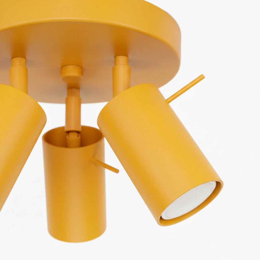 Plafonnier Ring 3 spots rond acier jaune GU10, vue 7