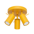 Plafonnier Ring 3 spots rond acier jaune GU10