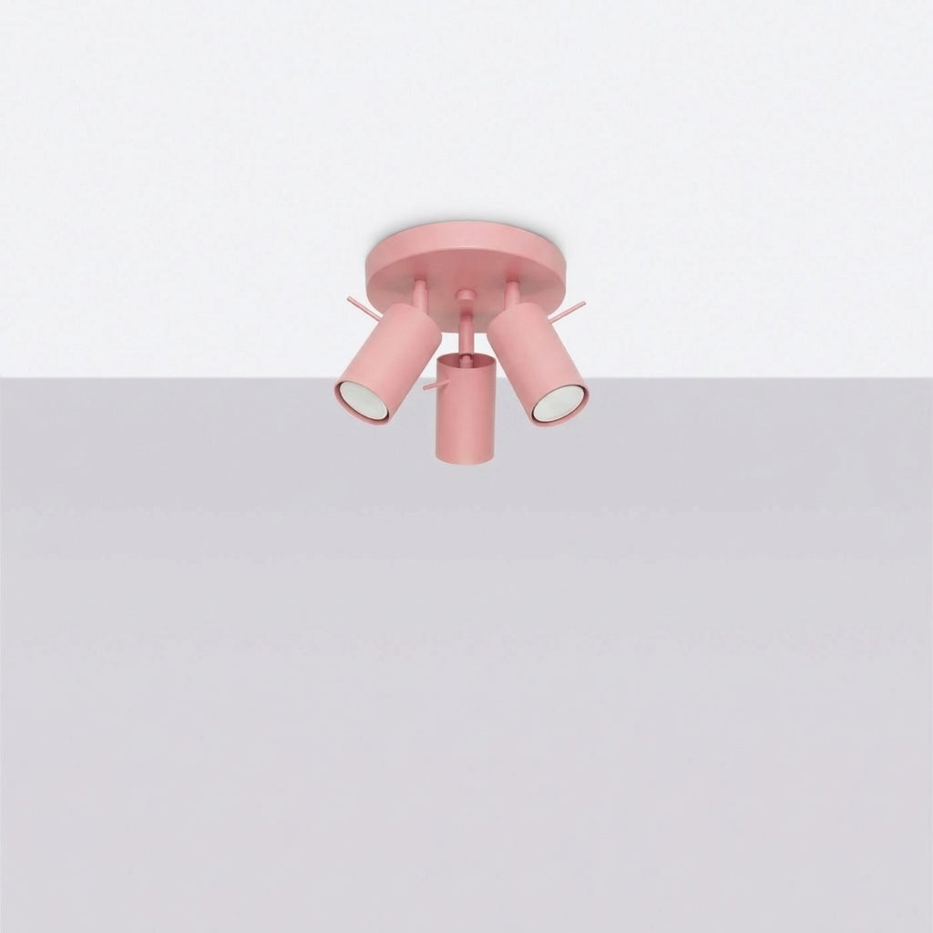 Plafonnier Ring 3 spots rond acier rose GU10, vue 2
