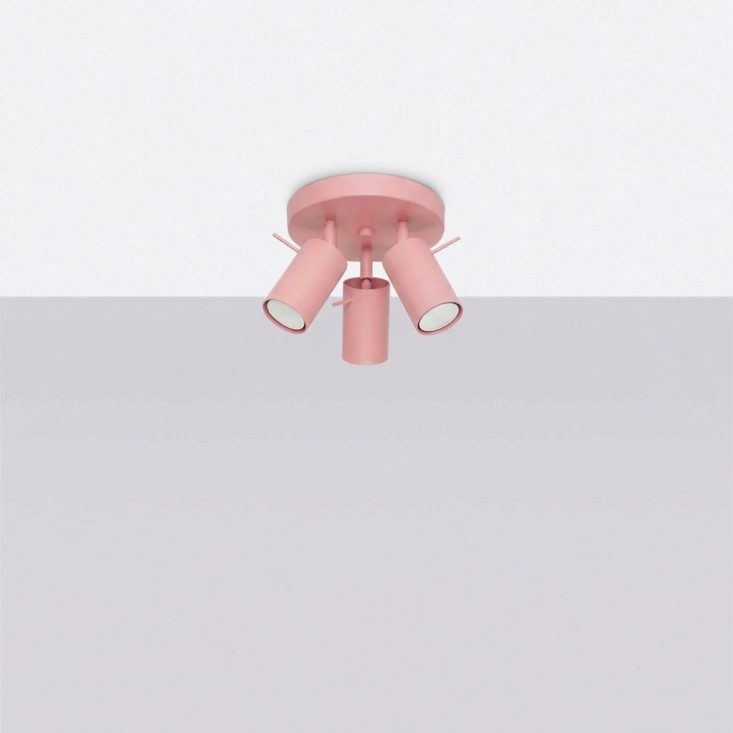 Plafonnier Ring 3 spots rond acier rose GU10, vue 2