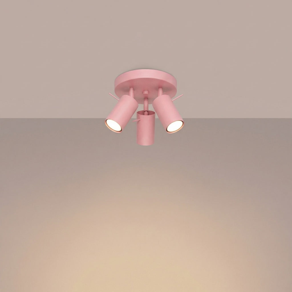 Plafonnier Ring 3 spots rond acier rose GU10, vue 3