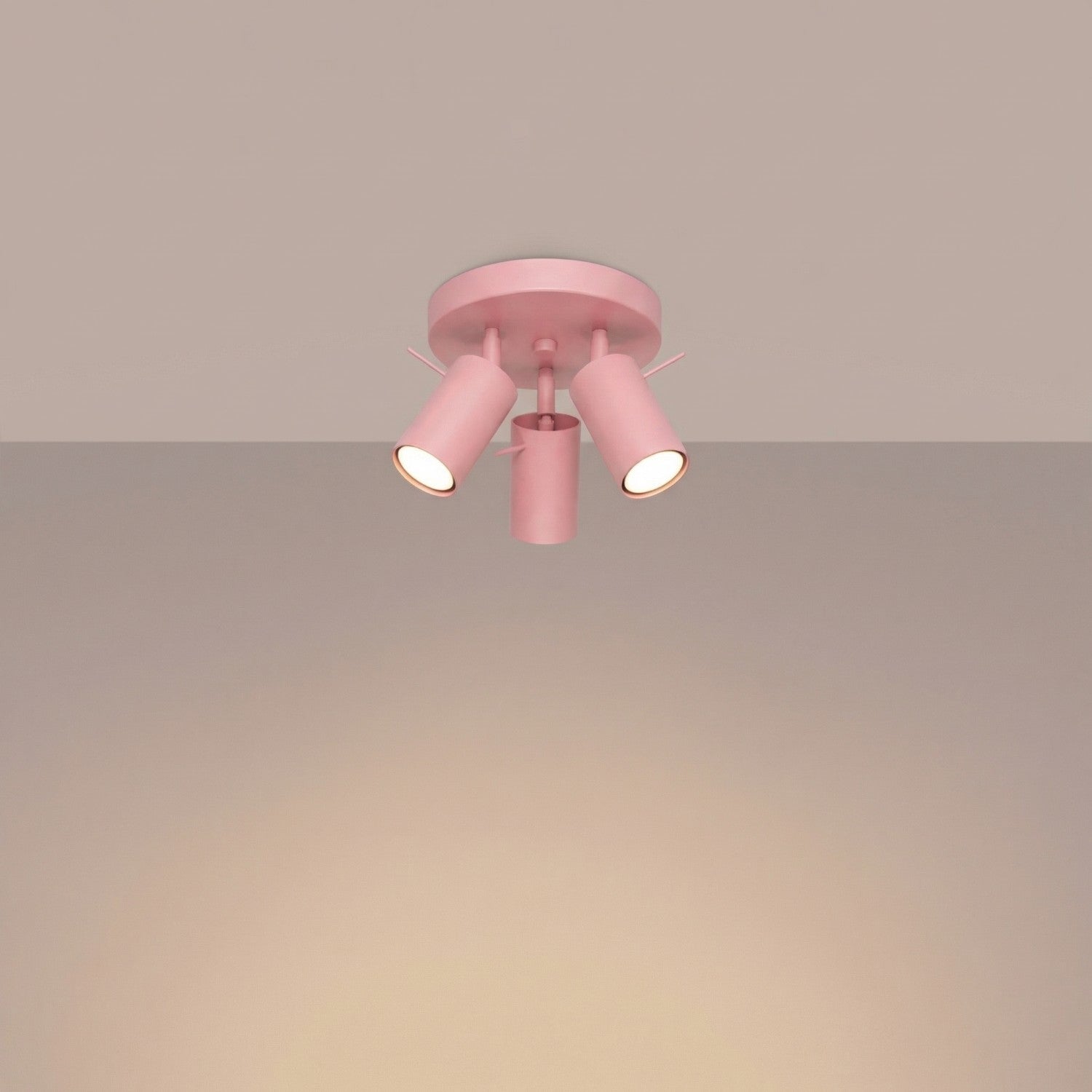 Plafonnier Ring 3 spots rond acier rose GU10, vue 3