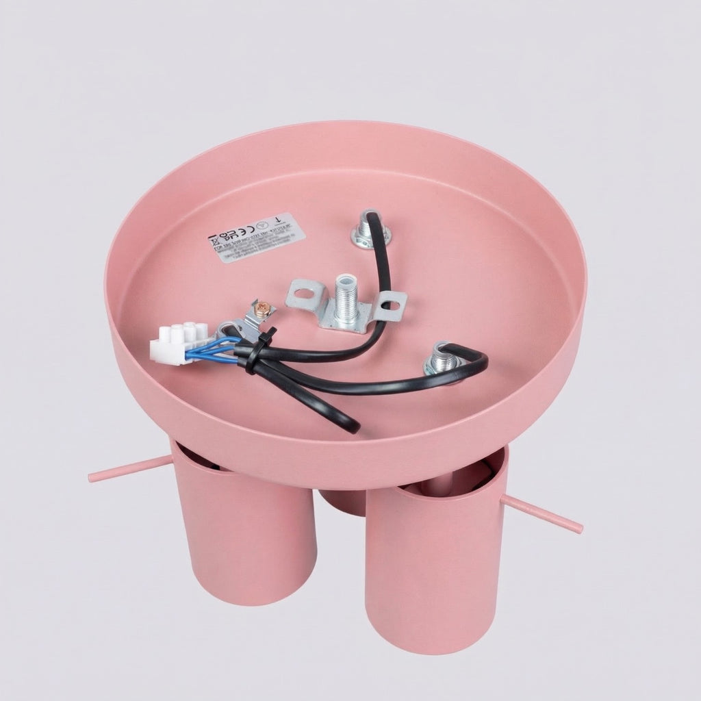 Plafonnier Ring 3 spots rond acier rose GU10, vue 4