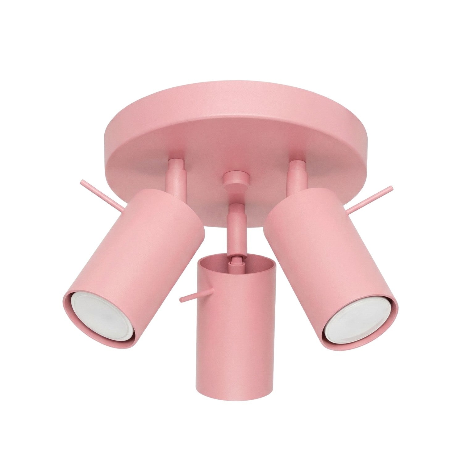 Plafonnier Ring 3 spots rond acier rose GU10