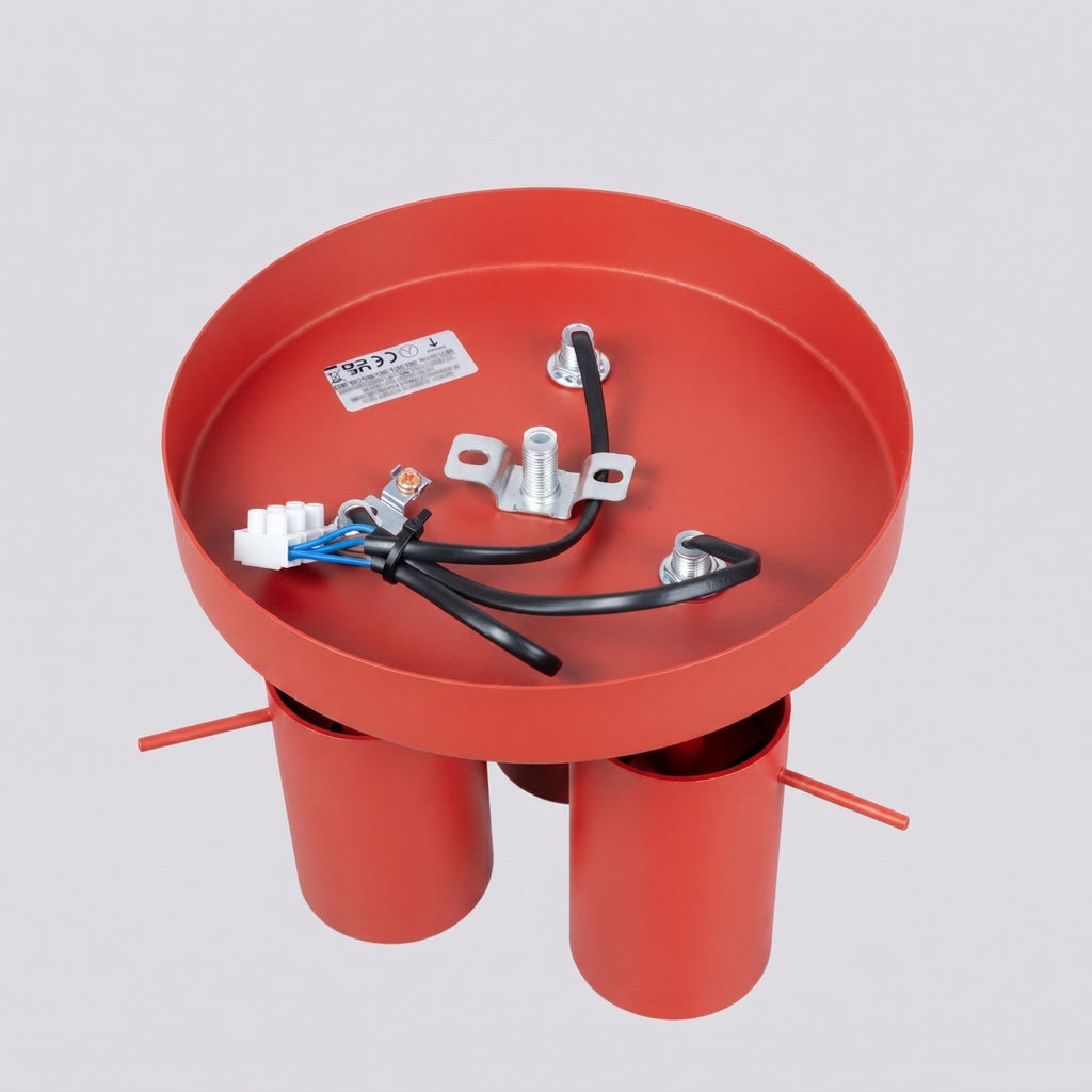 Plafonnier Ring 3 spots rond acier rouge GU10, vue 4