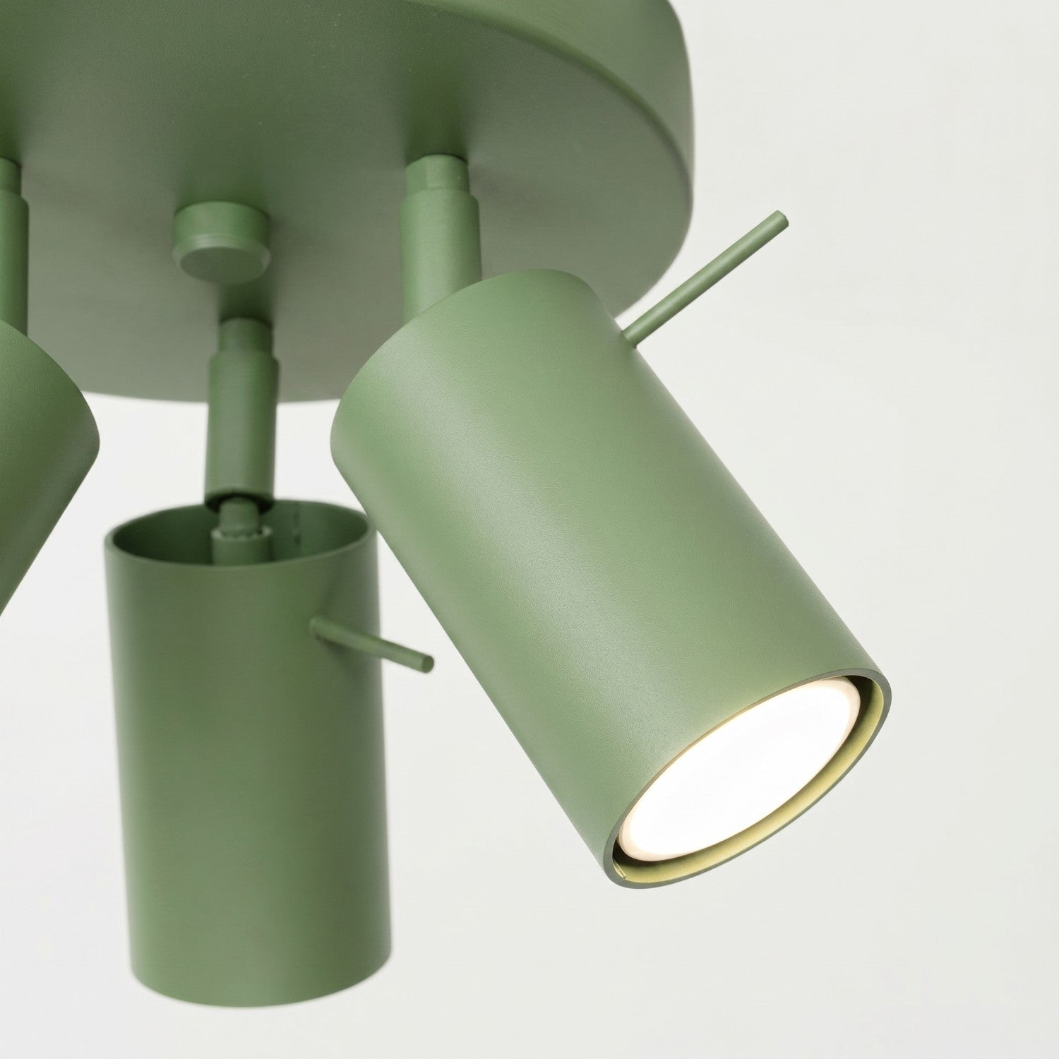 Plafonnier Ring 3 spots rond acier vert sauge GU10, vue 6