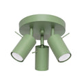 Plafonnier Ring 3 spots rond acier vert sauge GU10