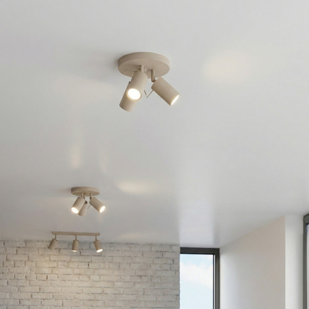 Plafonnier Ring 3 spots rond acier taupe GU10, vue 15