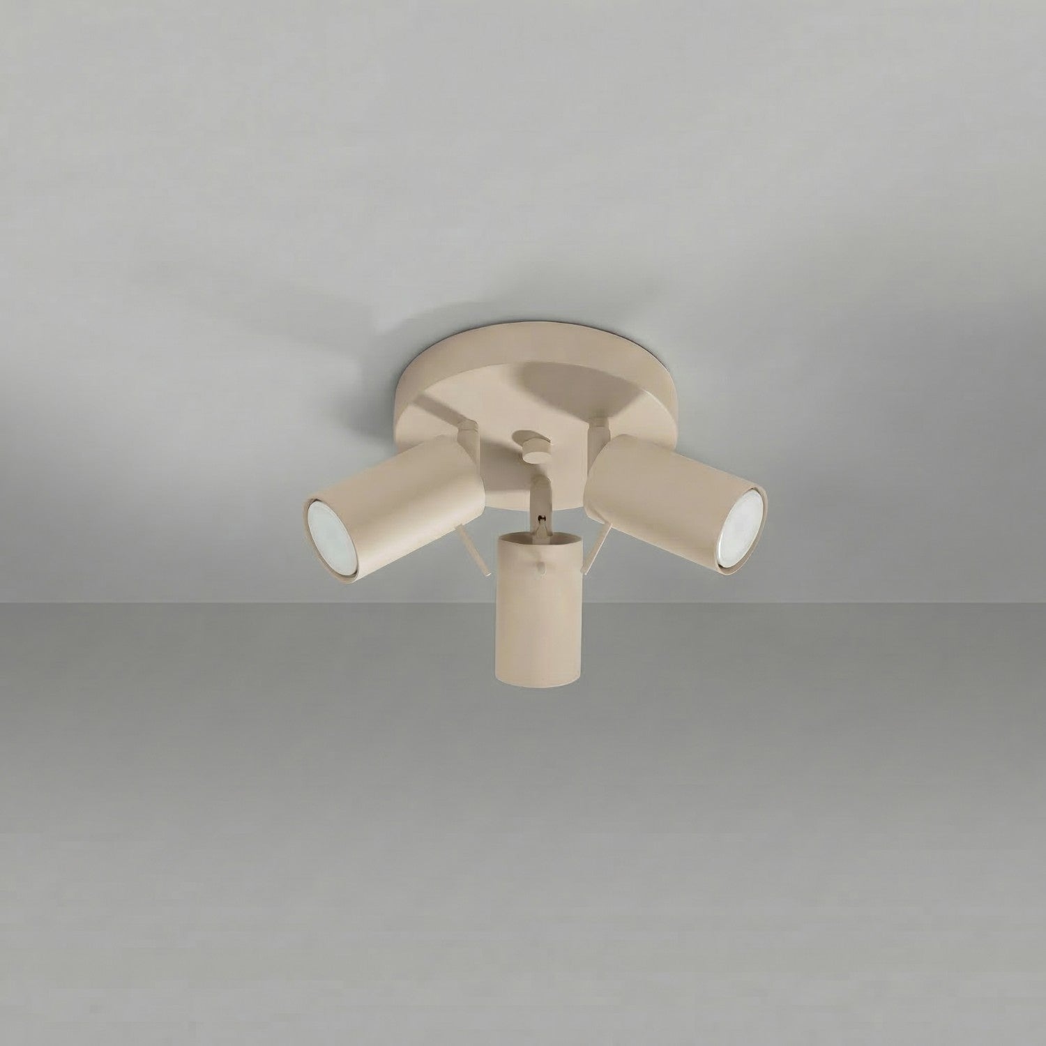 Plafonnier Ring 3 spots rond acier taupe GU10, vue 2