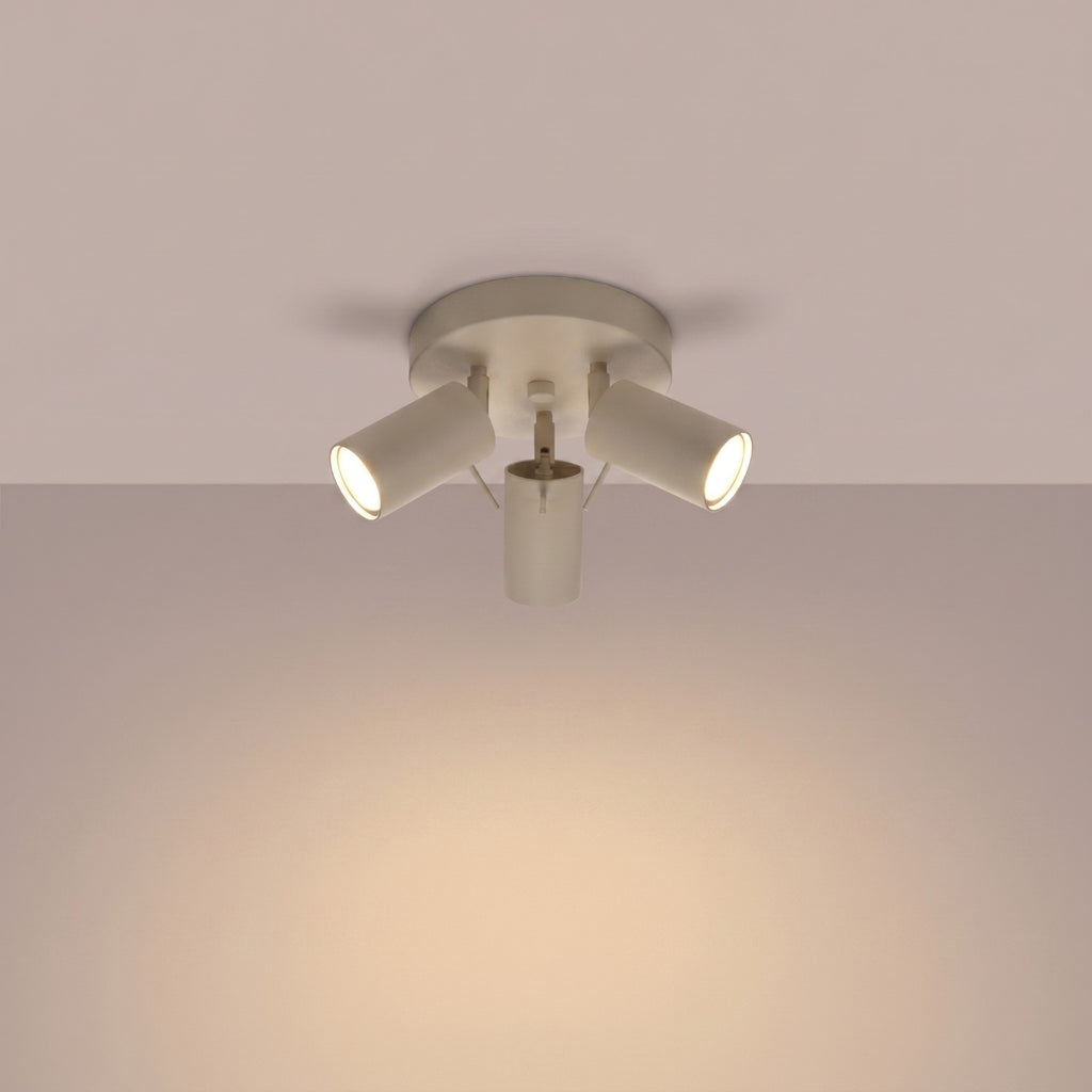 Plafonnier Ring 3 spots rond acier taupe GU10, vue 3