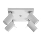 Plafonnier Ring 4, quatre spots orientables en acier blanc
