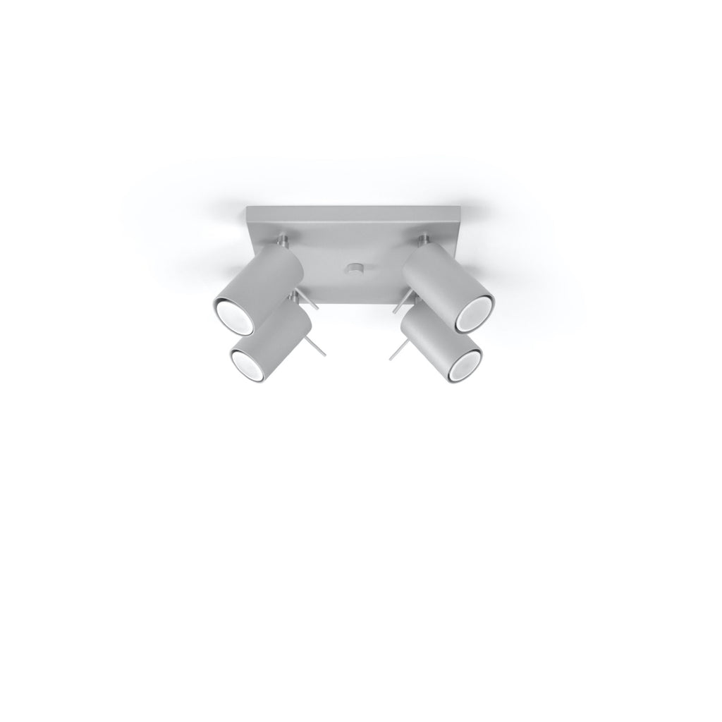 Plafonnier Ring 4 acier gris vue de profil