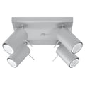 Plafonnier Ring 4, quatre spots orientables en acier gris