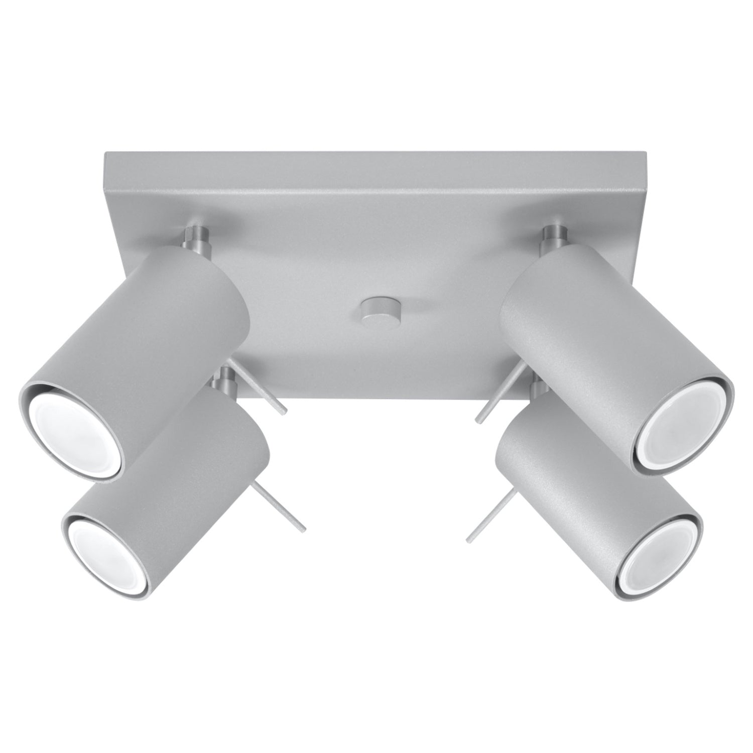 Plafonnier Ring 4, quatre spots orientables en acier gris