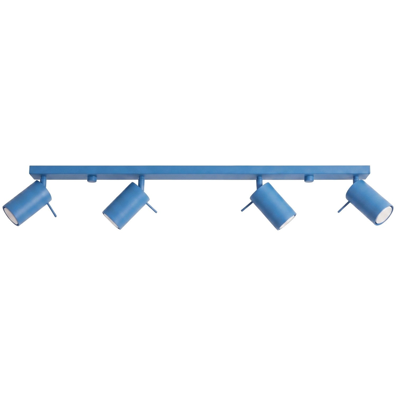 Plafonnier Ring rampe 4 spots acier bleu azur GU10