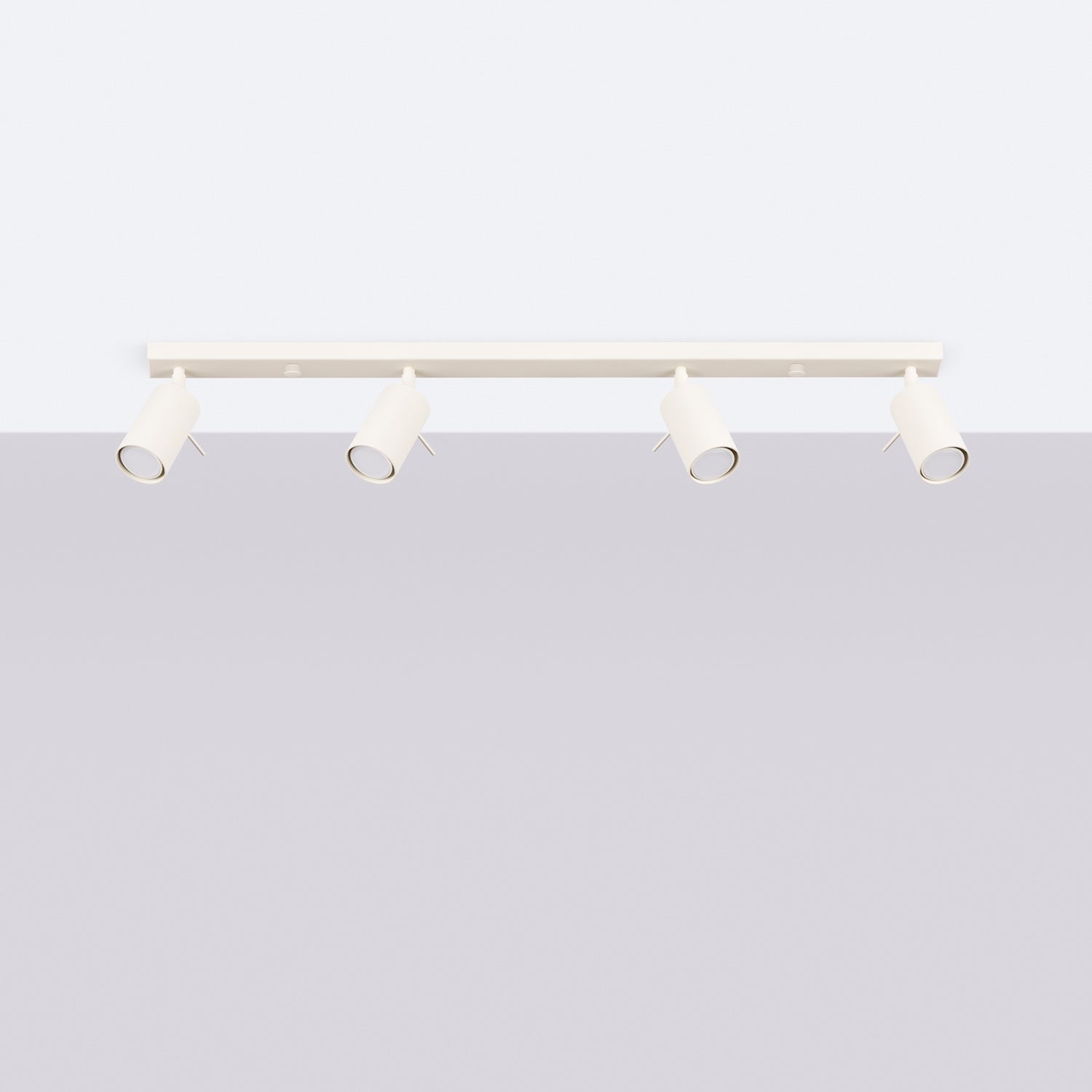 Plafonnier Ring rampe 4 spots acier beige GU10 de profil