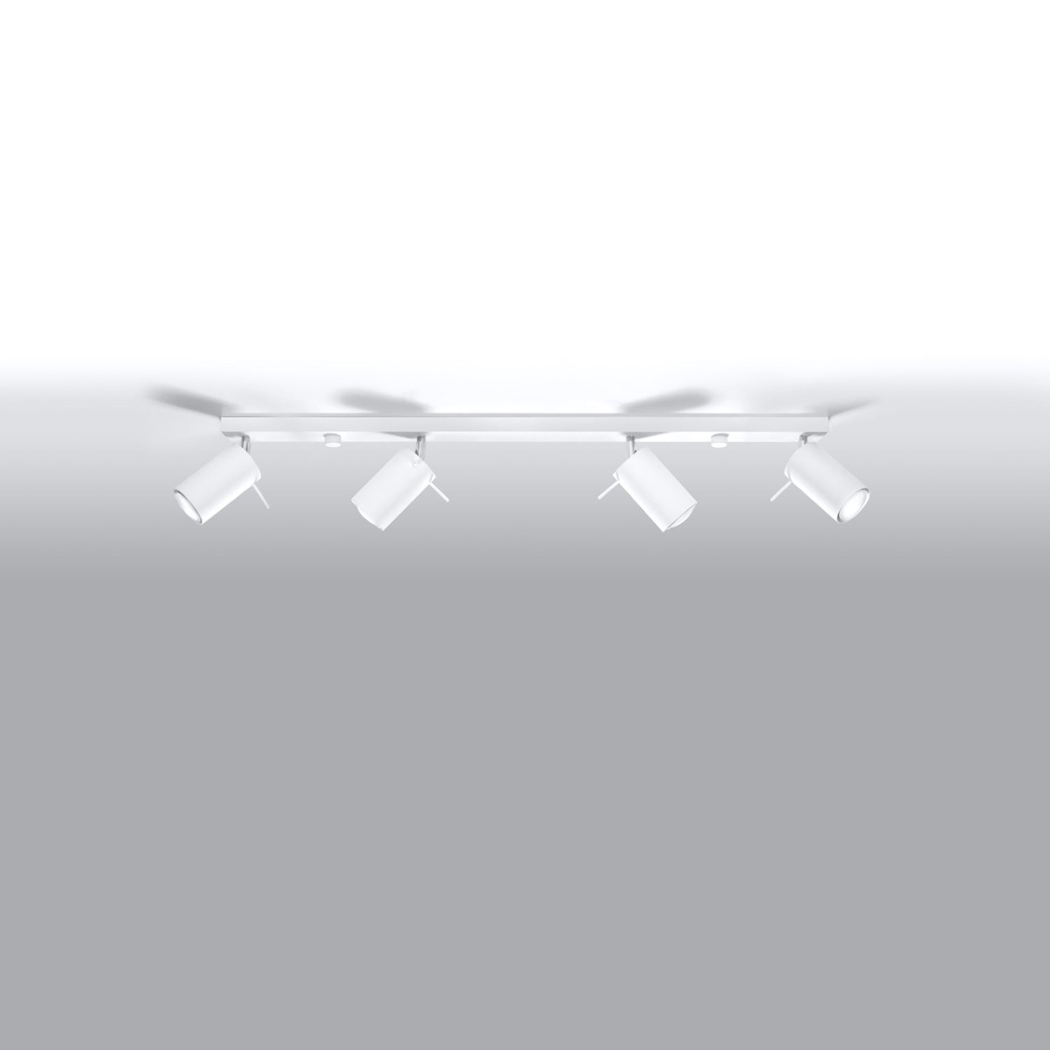 Plafonnier Ring rampe 4 spots acier blanc GU10, vue de profil