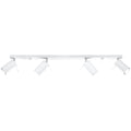 Plafonnier Ring rampe de 4 spots orientables en acier blanc sur une barre