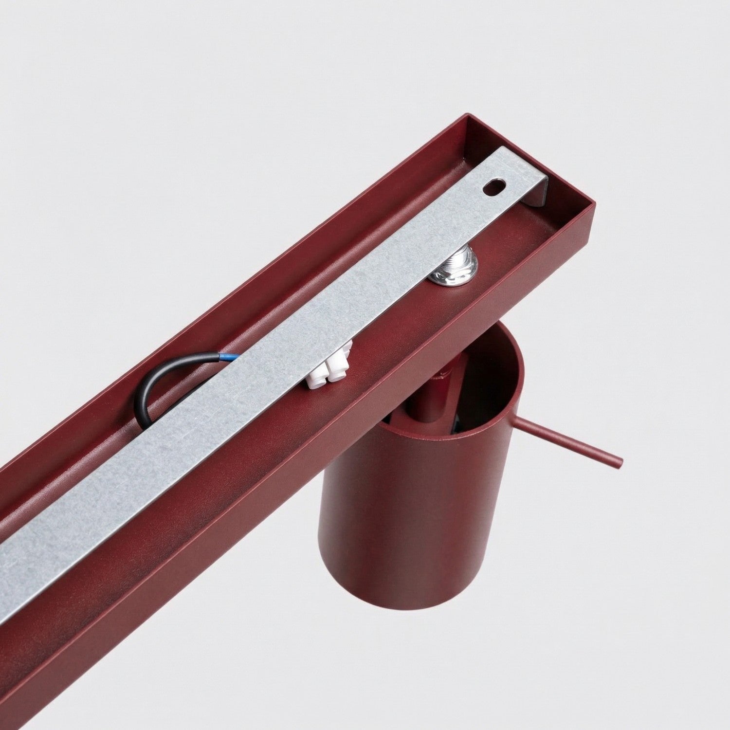 Plafonnier Ring rampe 4 spots acier bordeaux GU10, vue 4