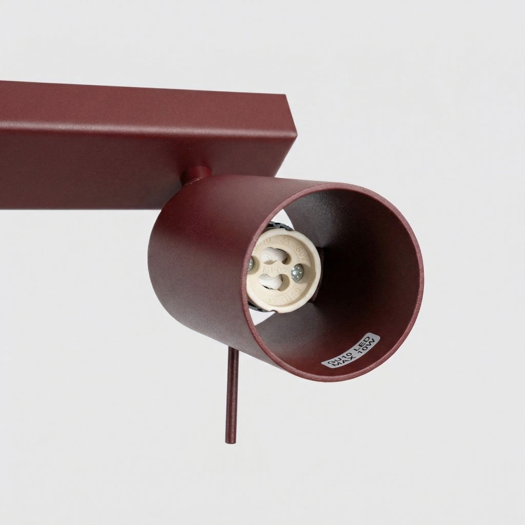 Plafonnier Ring rampe 4 spots acier bordeaux GU10, vue 5