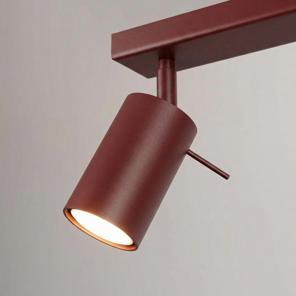 Plafonnier Ring rampe 4 spots acier bordeaux GU10, vue 6