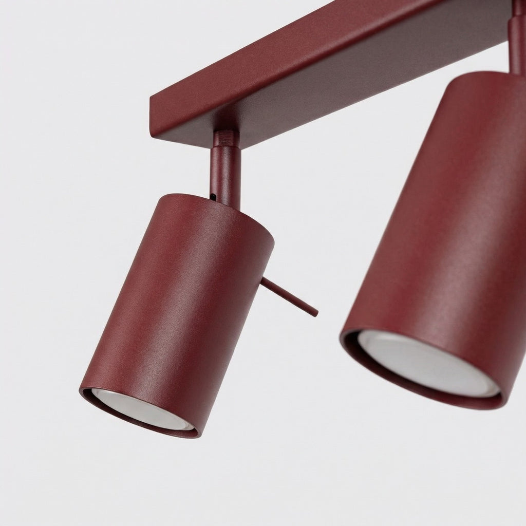 Plafonnier Ring rampe 4 spots acier bordeaux GU10, vue 7