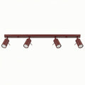 Plafonnier Ring rampe 4 spots acier bordeaux GU10