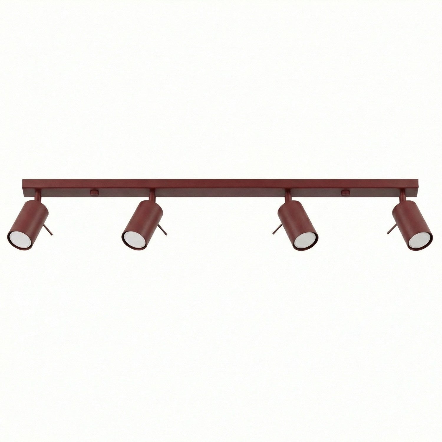 Plafonnier Ring rampe 4 spots acier bordeaux GU10