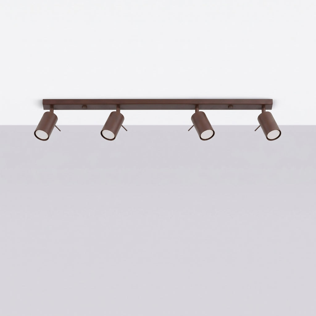 Plafonnier Ring rampe 4 spots acier brun GU10, vue 2