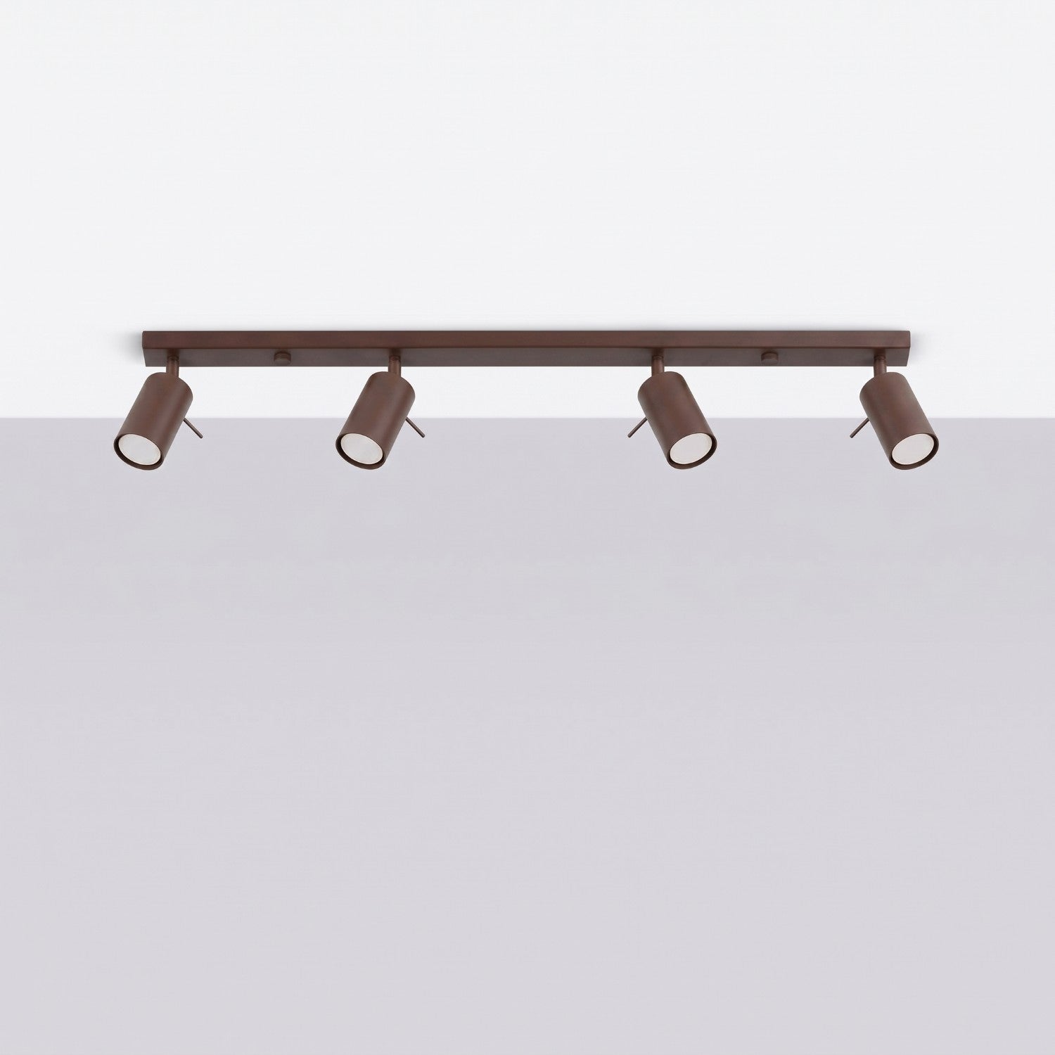 Plafonnier Ring rampe 4 spots acier brun GU10, vue 2