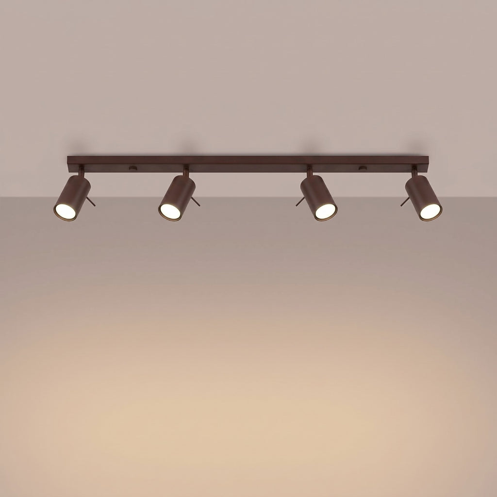 Plafonnier Ring rampe 4 spots acier brun GU10, vue 3