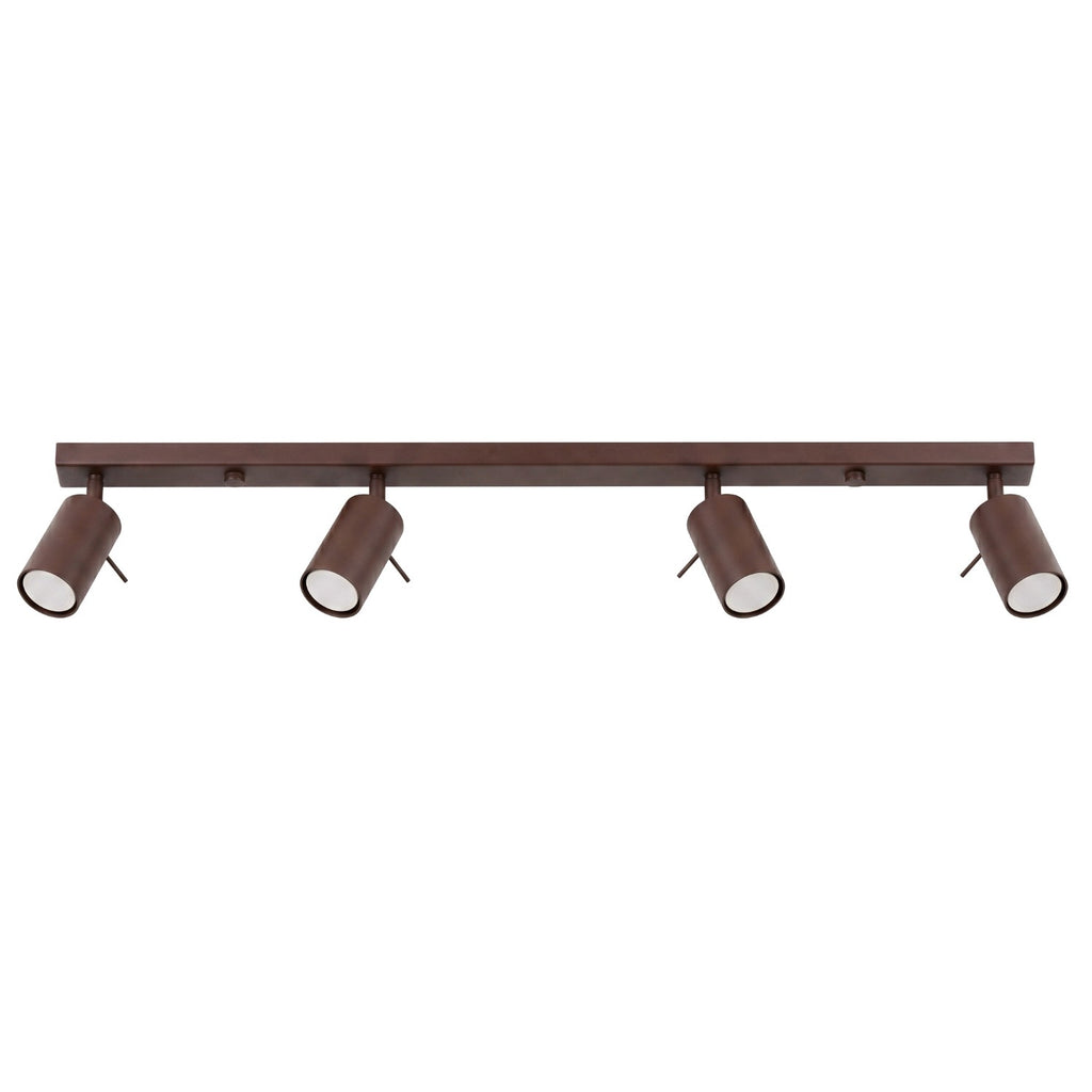 Plafonnier Ring rampe 4 spots acier brun GU10