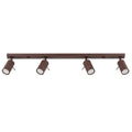 Plafonnier Ring rampe 4 spots acier brun GU10