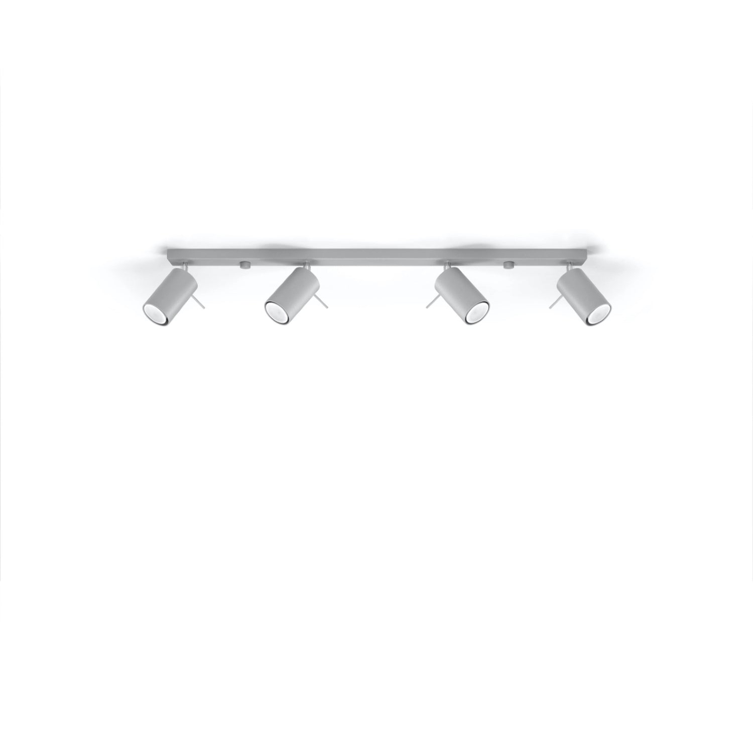 Plafonnier Ring rampe 4 spots acier gris GU10, vue de profil