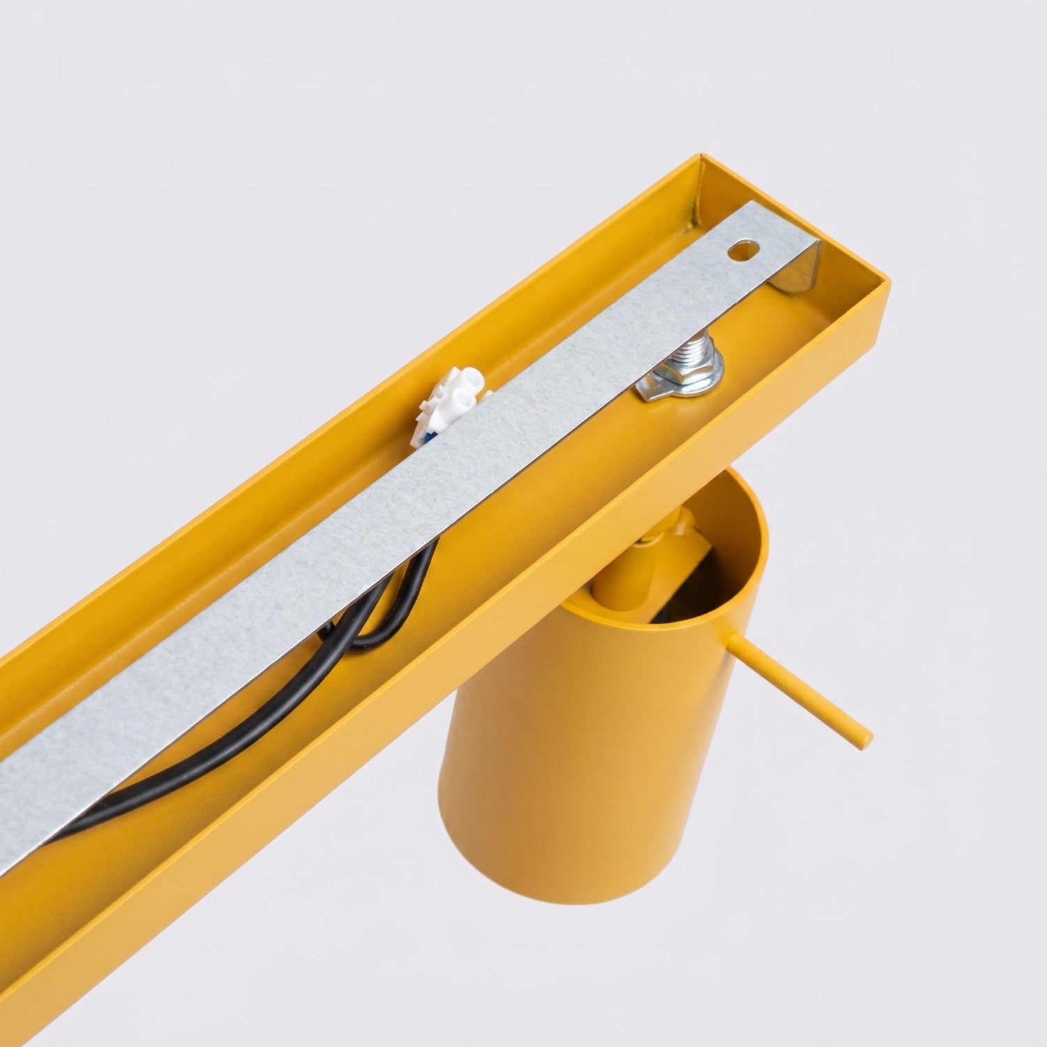 Plafonnier Ring rampe 4 spots acier jaune GU10, vue 4