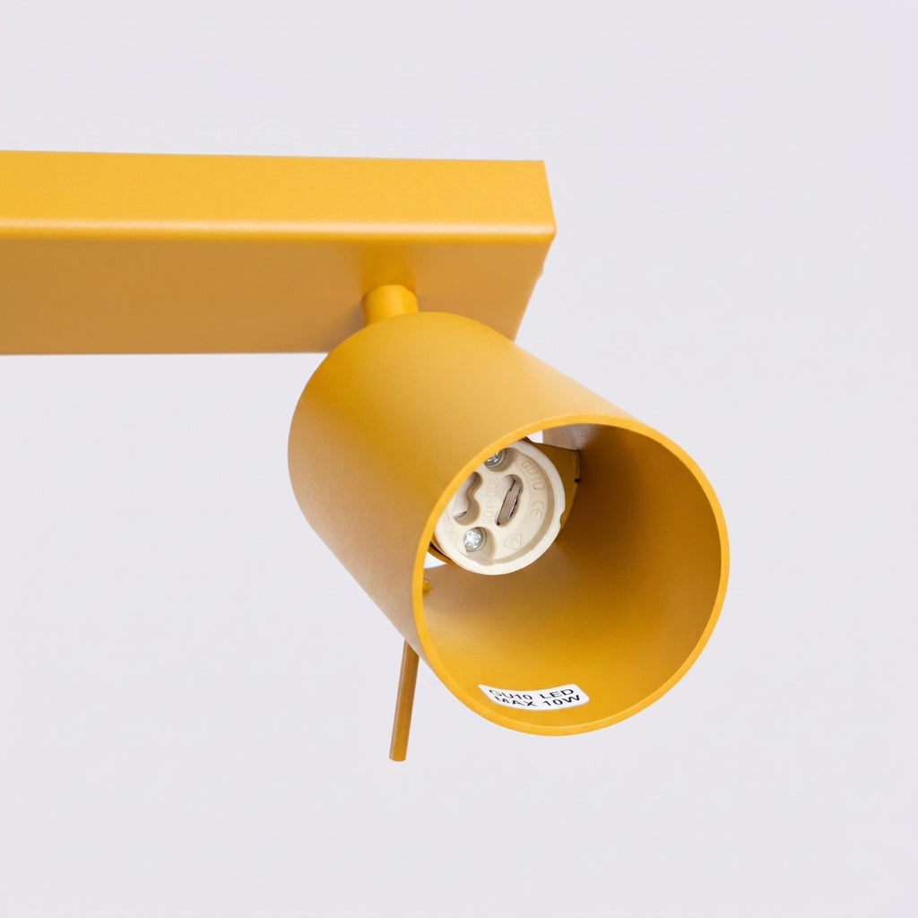 Plafonnier Ring rampe 4 spots acier jaune GU10, vue 5