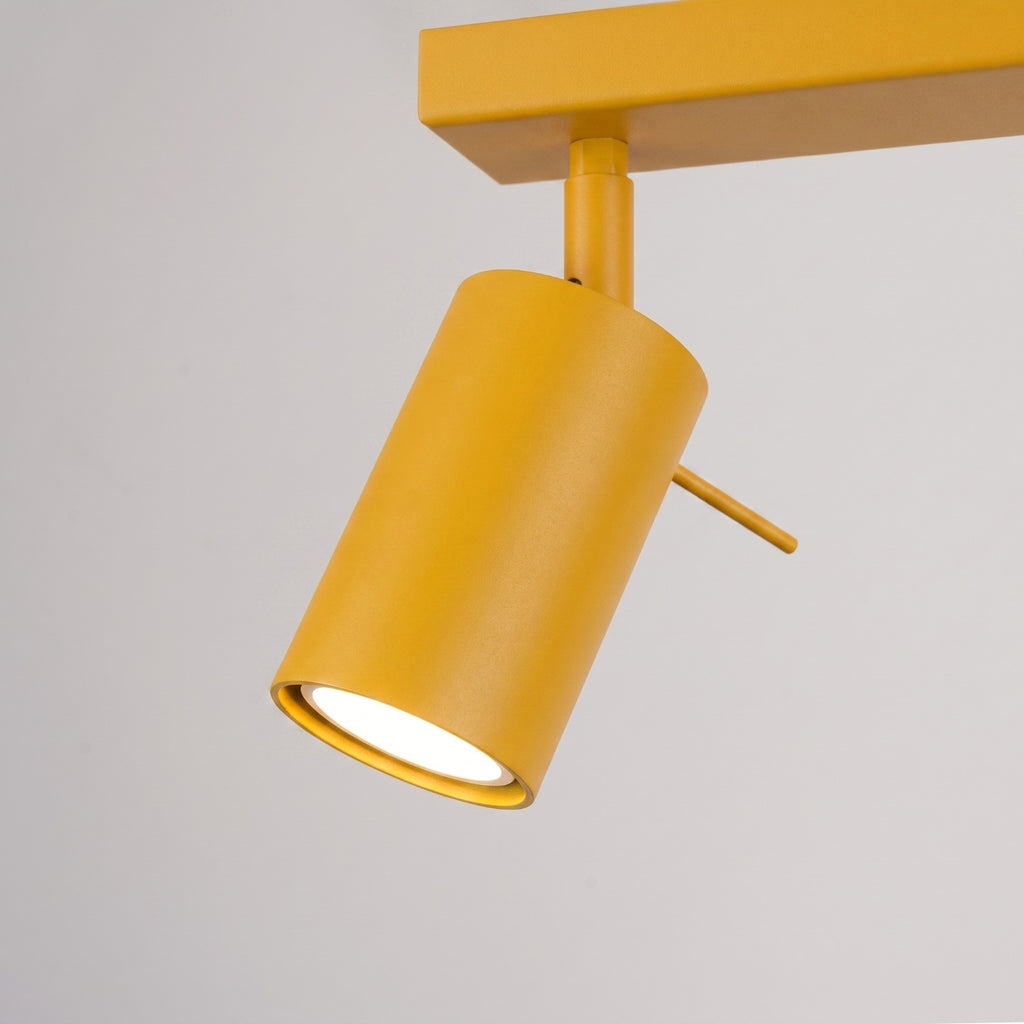 Plafonnier Ring rampe 4 spots acier jaune GU10, vue 6