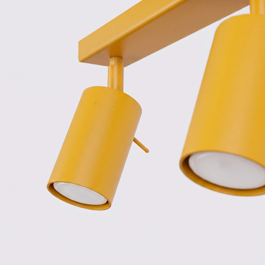 Plafonnier Ring rampe 4 spots acier jaune GU10, vue 7