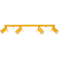 Plafonnier Ring rampe 4 spots acier jaune GU10